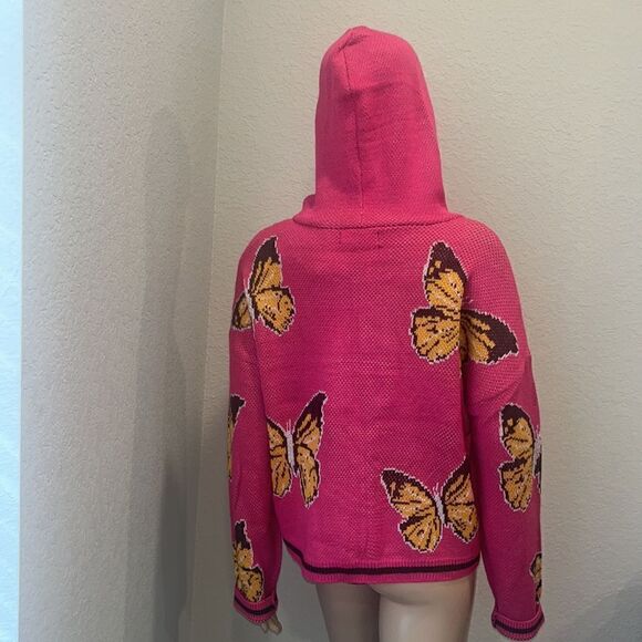 Nwt Witty Fox fun young contemporary butterfly hooded sweater. - Picture 3 of 4